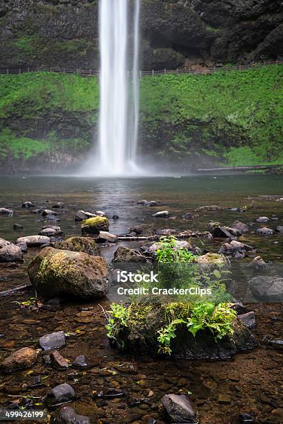 Base Of South Falls In Silver Falls State Park Stock Photo - Download Image Now - At The Bottom Of, Clean, Cliff