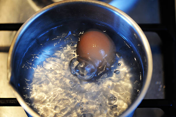 istock Egg starting to boil in a pot 499427112