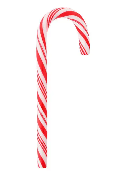 Christmas red candy cane isolated on white
