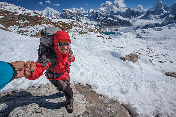 istock Hiker on the trek in Himalayas, Khumbu valley, Nepal 499428628