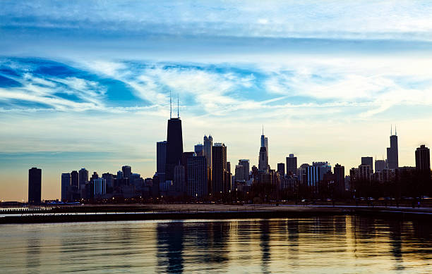 istock Chicago city waterfront and blue sky 499430990