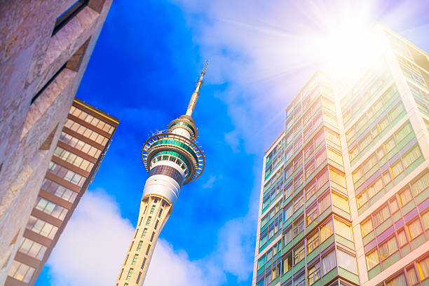 Sky Tower in Auckland, New Zealand stock photo