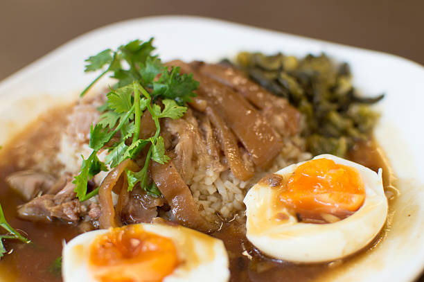 istock Rice with Pork and Boiled eggs in half 499432139