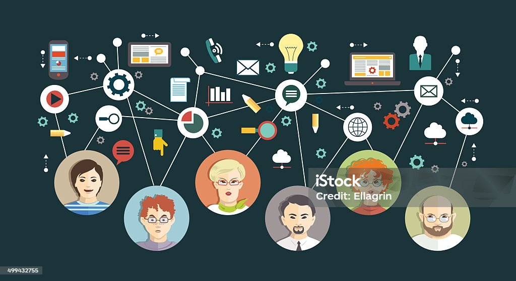 Mind Map Examples Teamwork Mind Map Stock Illustration - Download Image Now - Teamwork, Adult ...