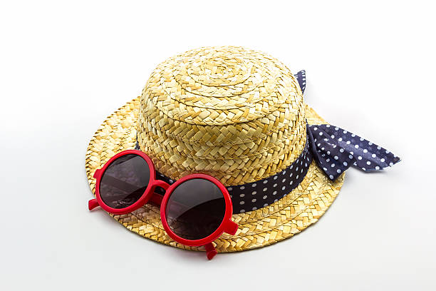istock Woven hat with red sunglasses. 499432805