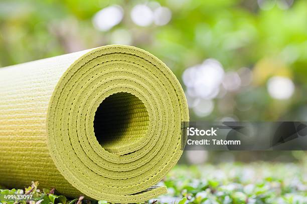Yoga Mat Stock Photo - Download Image Now - Activity, Aerobics, Blue