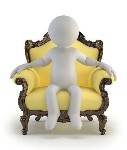 istock 3d small people - luxurious armchair 499433773