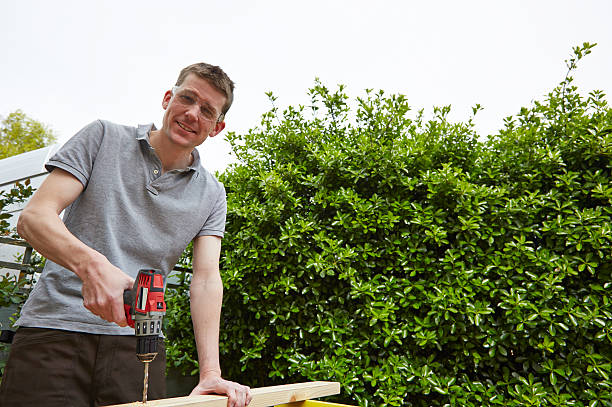 istock Tradesman drilling a piece of timber 499434813