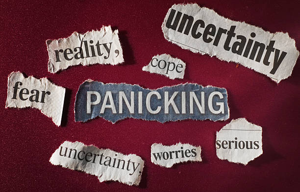 panicking - newspaper headline unemployment finance recession ストックフォトと画像