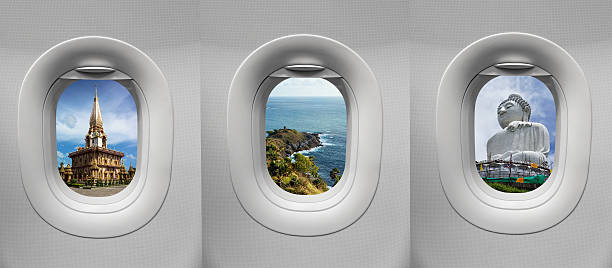 istock phuket landmark at Airplane window 499436161