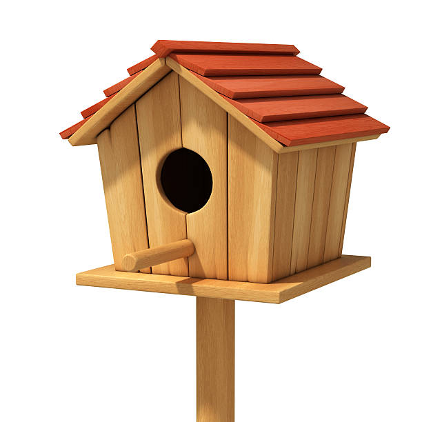 ptak dom ilustracja 3d - birdhouse birds nest box isolated zdjęcia i obrazy z banku zdjęć
