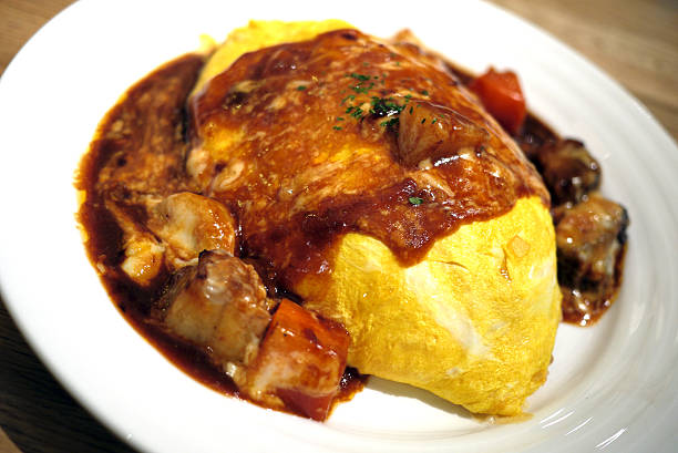 istock Japanese Curry Omelette Rice with stew beef 499448893