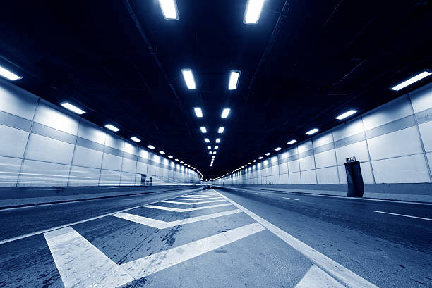 istock Abstract car in the tunnel trajectory 499448975