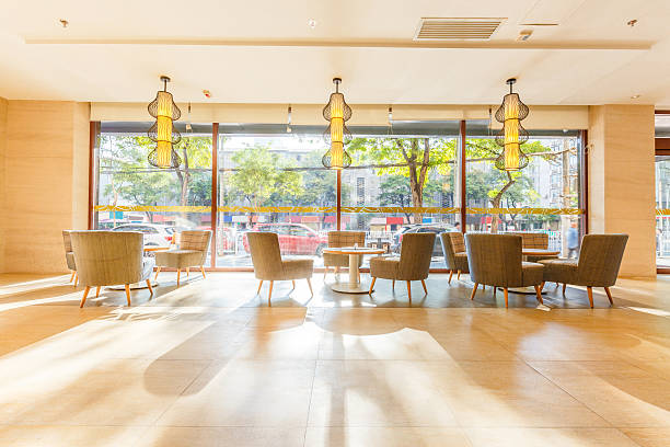 istock bright floor and interior decoration of restautant 499449356