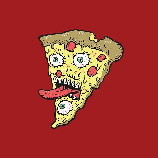 Vector illustration of Pizza Monster