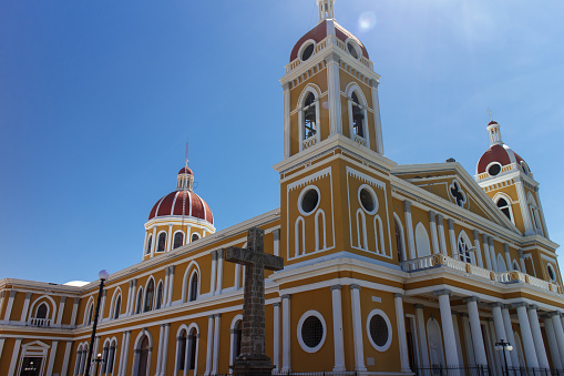 Granada Nicaragua Cathedral View from outside in sunny day