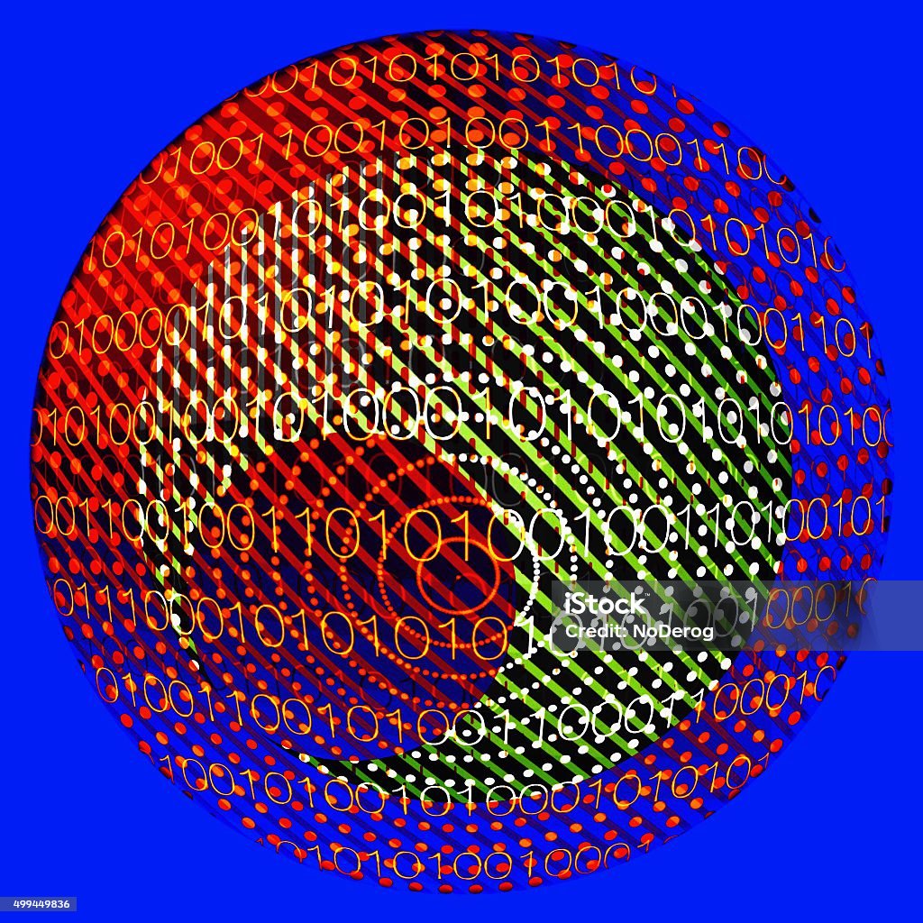 Colorful Binary Code Design With Circular Patterns Stock Photo ...