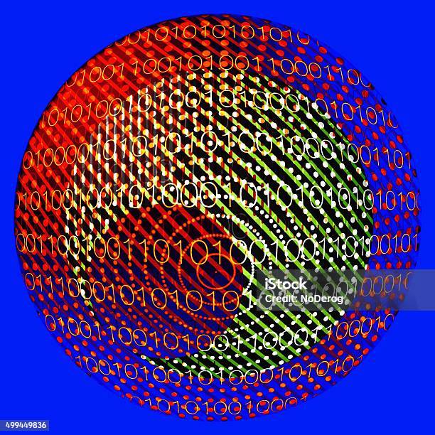 Colorful Binary Code Design With Circular Patterns Stock Photo ...