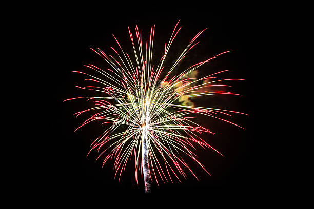 istock Colorful fireworks of various colors on black background 499450334