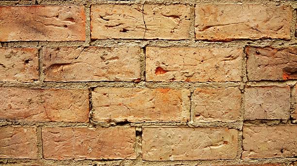 Brown cement brick texture wall background stock photo