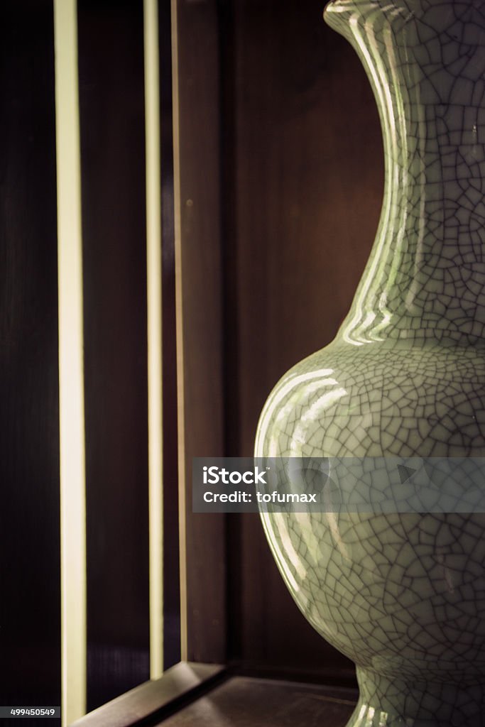 ceramic water ewer Antique green ceramic water ewer Ancient Stock Photo