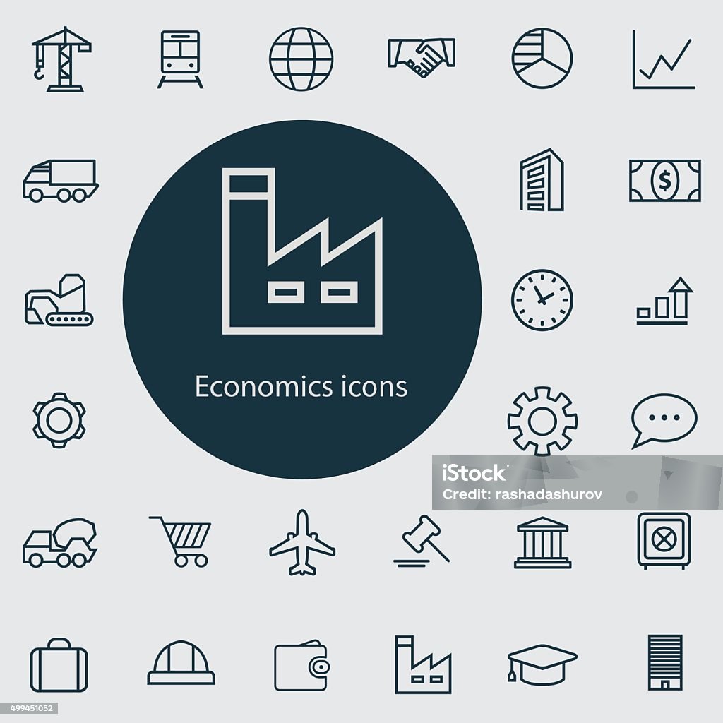 economics outline, thin, flat, digital icon set economics outline, thin, flat, digital icon set for web and mobile Airplane stock vector