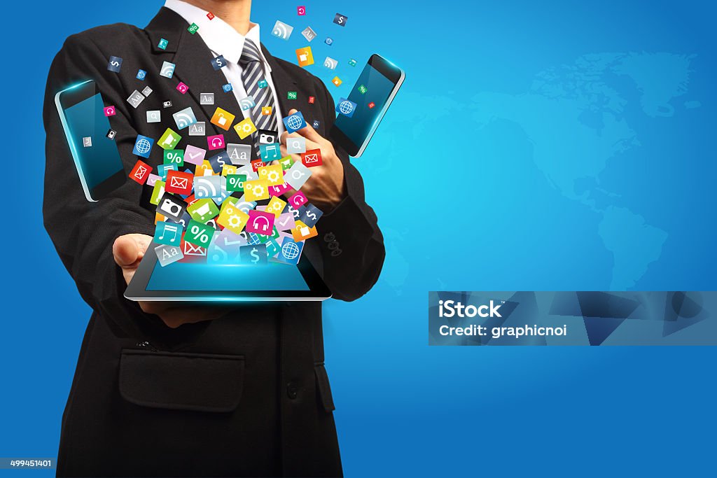 Technology in the hands of businessmen Adult Stock Photo