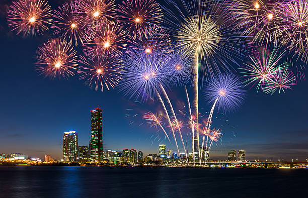 Colorful fireworks in Seoul ,South Korea