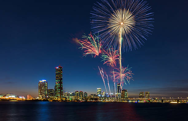 istock Colorful fireworks in Seoul ,South Korea. 499451432