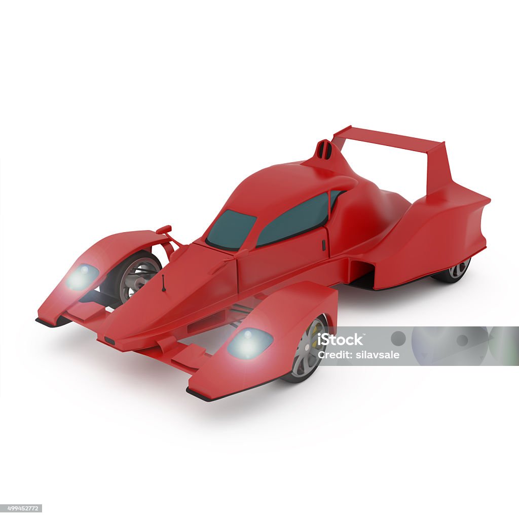 Red Race Car isolated on white Red Race Car isolated on white - 3d illustration Racecar Stock Photo