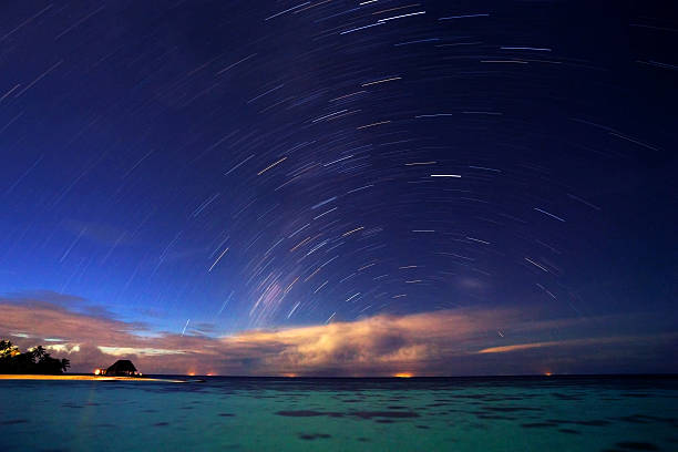 istock Starry night on tropical resort 499454515