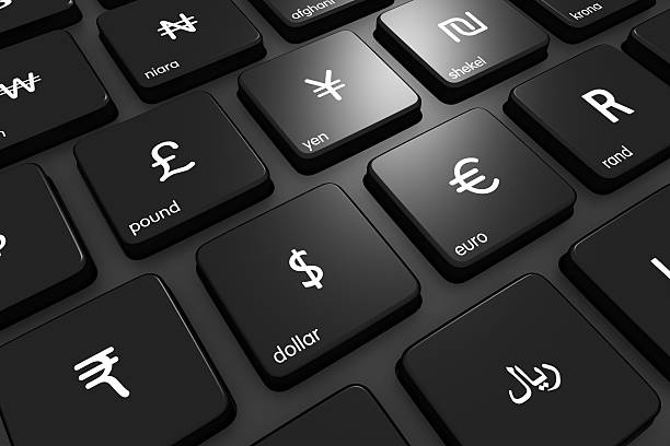 moneda en línea - euro symbol currency internet computer keyboard fotografías e imágenes de stock