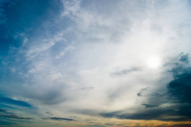 beautiful sunset with clouds and sun. sky