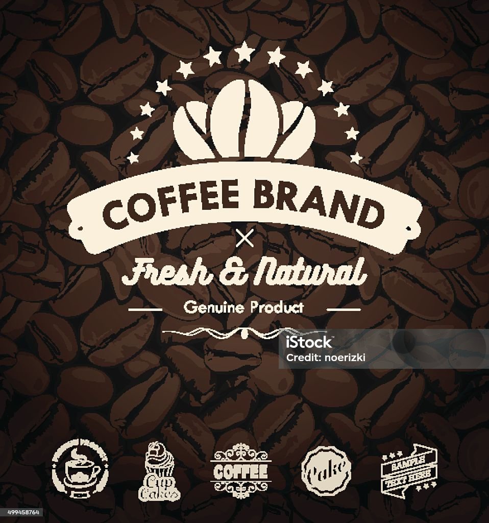 Vektor Template Label Kopi Ilustrasi Stok - Unduh Gambar Sekarang