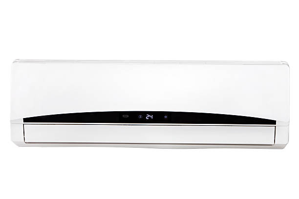 Air conditioner Air conditioner isolated on white background ( with clipping path over white background) wall mounted air conditioner stock pictures, royalty-free photos & images