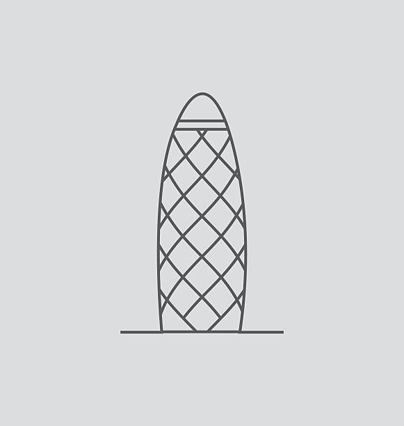 ilustraciones, imágenes clip art, dibujos animados e iconos de stock de gherkin ilustración de edificio - 30 st mary axe