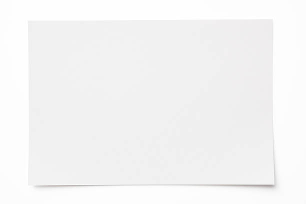 Isolated shot of blank paper on white background with shadow Blank paper isolated on white background with clipping path. curled up photos stock pictures, royalty-free photos & images