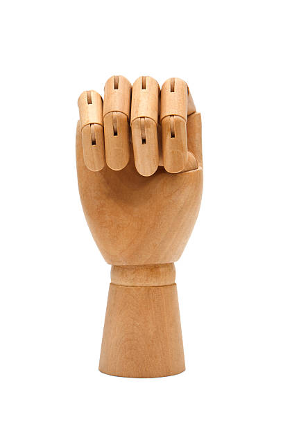 istock Wooden hand isolated on a white background 499463343