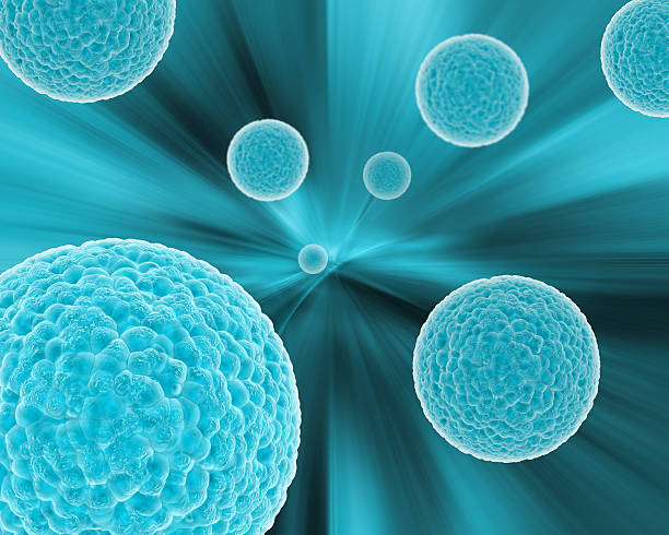 istock 3D medical background with virus cells 499463421