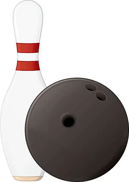 Vector illustration of Bowling Ball and Pin