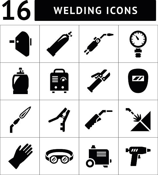 Set icons of welding Set icons of welding isolated on white. This illustration - EPS10 vector file. welding torch stock illustrations