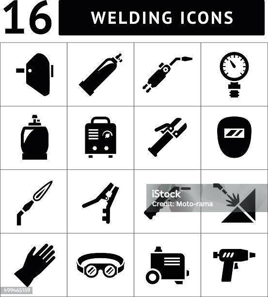 Set Icons Of Welding Stock Illustration - Download Image Now - Welder, Welding, Welding Torch