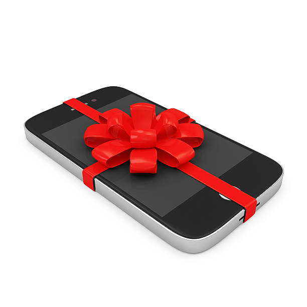 istock Smart Phone with Red Ribbon and Bow 499466487