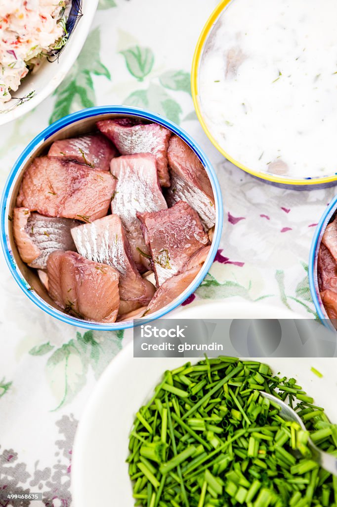 Comida tradicional de verano sueco - Foto de stock de Arenque libre de derechos