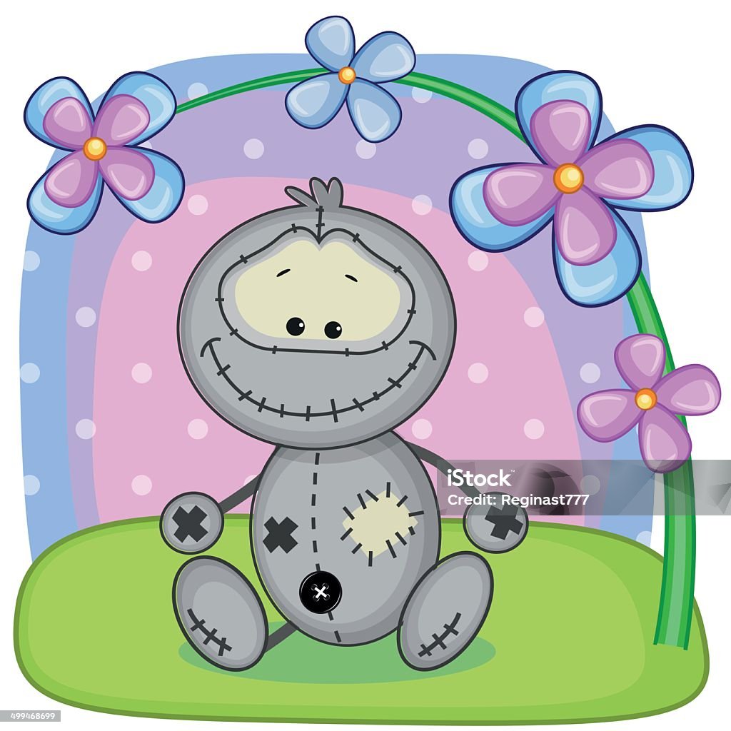 Monster with flowers Cute cartoon Monster with flowers Alien stock vector
