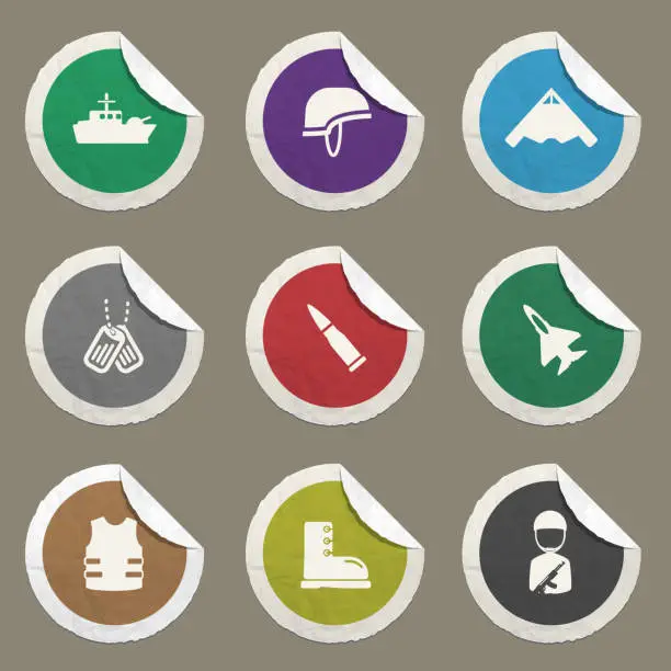 Vector illustration of Military simply icons