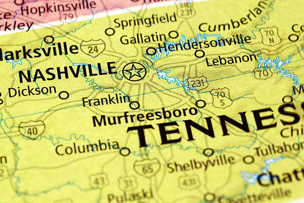 нэшвилл зоны на карте - tennessee map usa nashville стоковые фото и изображения