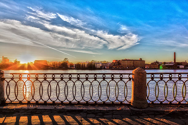 istock Sunset in the city on the river Neva 499481796