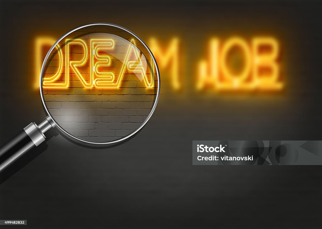 DREAM JOB writing   words ' DREAM JOB '  on bricks  background made in 2d software 2015 Stock Photo