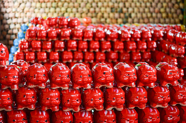 piggy bank by ceramic in asia style